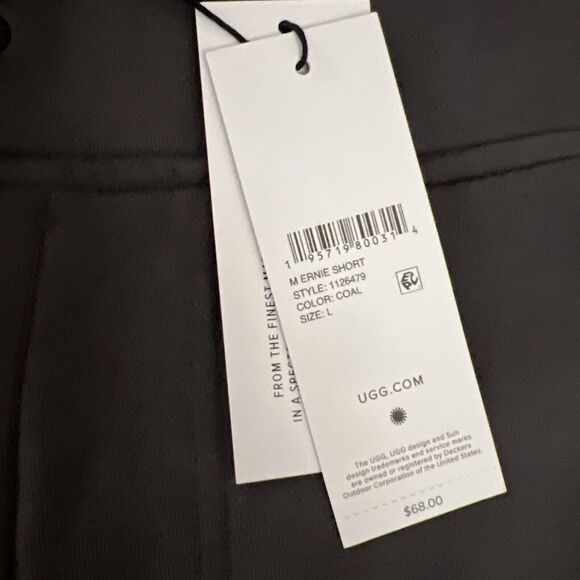 UGG 1126479 Men's Sz Large COAL Gray Ernie Sweat Shorts - Picture 5 of 10